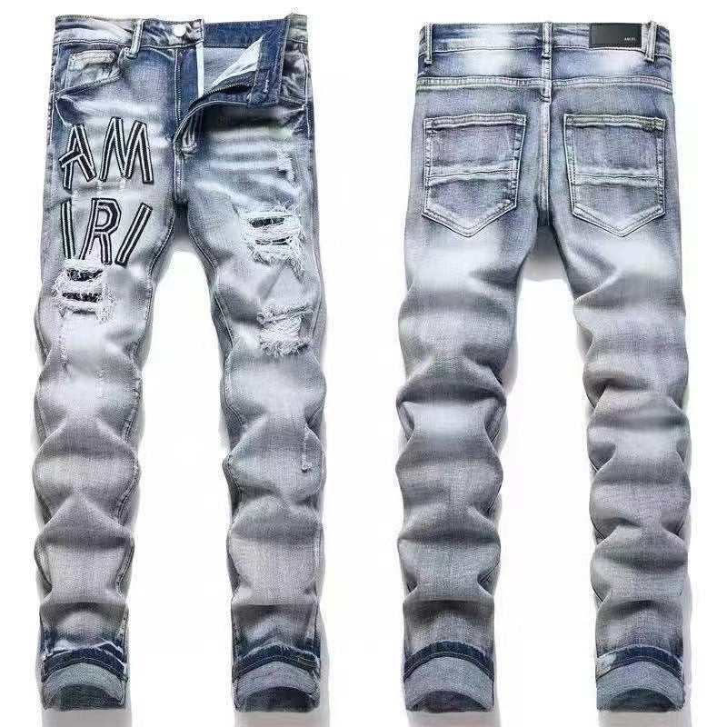 AMIRI Heavy Craft Washed Distressed High Street Embroidered Unisex Jeans(3)
