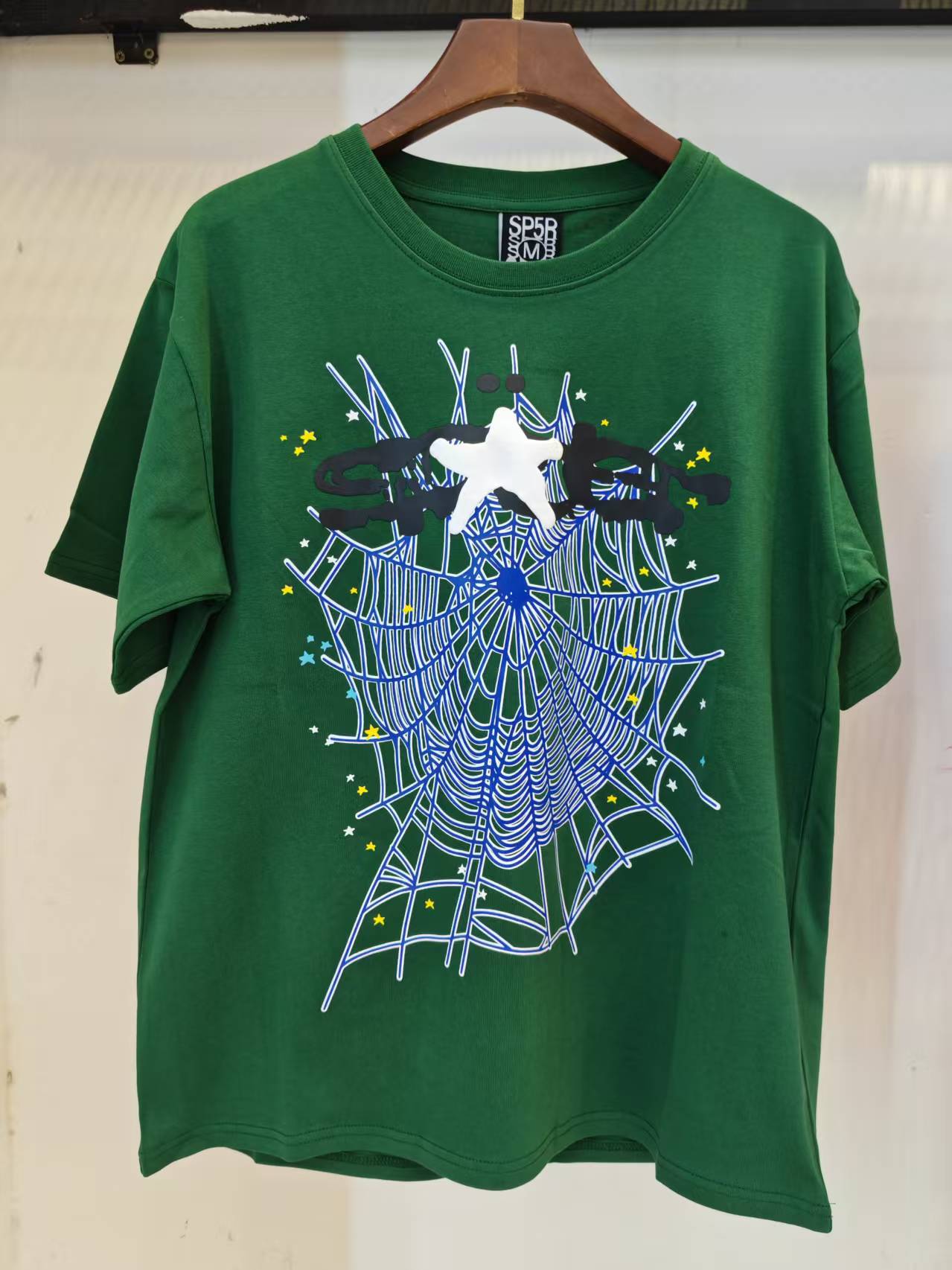 2024 New European and American Fashion Brand Male and Female Couples Wear plus Size Loose SP5-Der Spider Web Printed Short Sleeve T-shirt