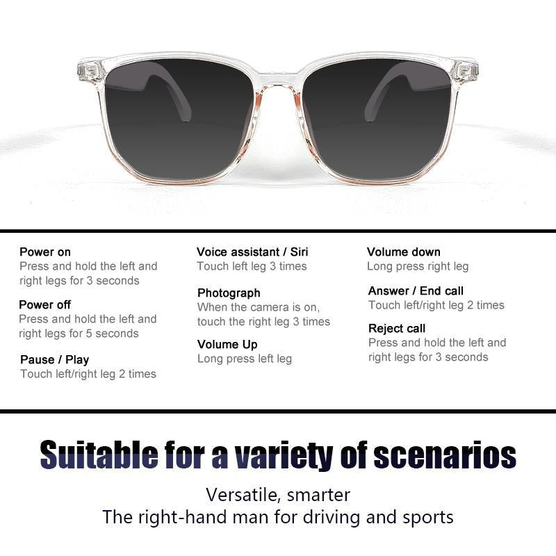 Touch Control Smart Glasses, 1 Count Wireless Smart Eye Glass with Mic, Men's Tech Gadgets 2024, Smart Anti-blue Light Glasses, Bluetooth-compatible Smart Eye Glasses for Men & Women, Eyewear Glasses