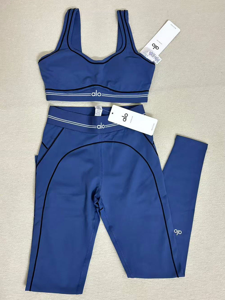 a-l-o Yoga Set High-Quality Sports Set Pilates Set AIRBRUSH HEART THROB BRA