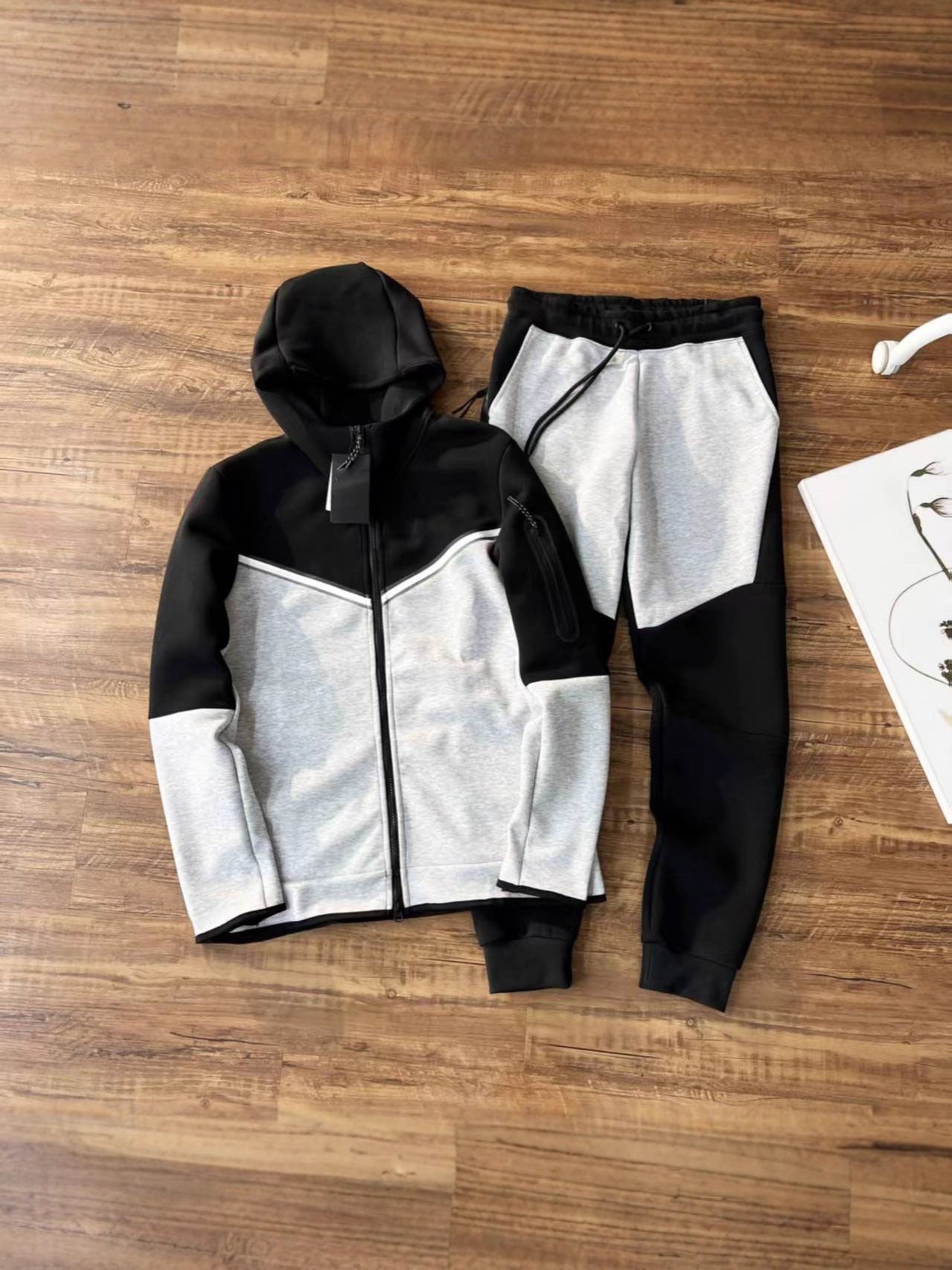 GMabcd 2025 Casual Sports Hooded Men's Side Zipper Suit Jacket Versatile Slim Fit Casual
