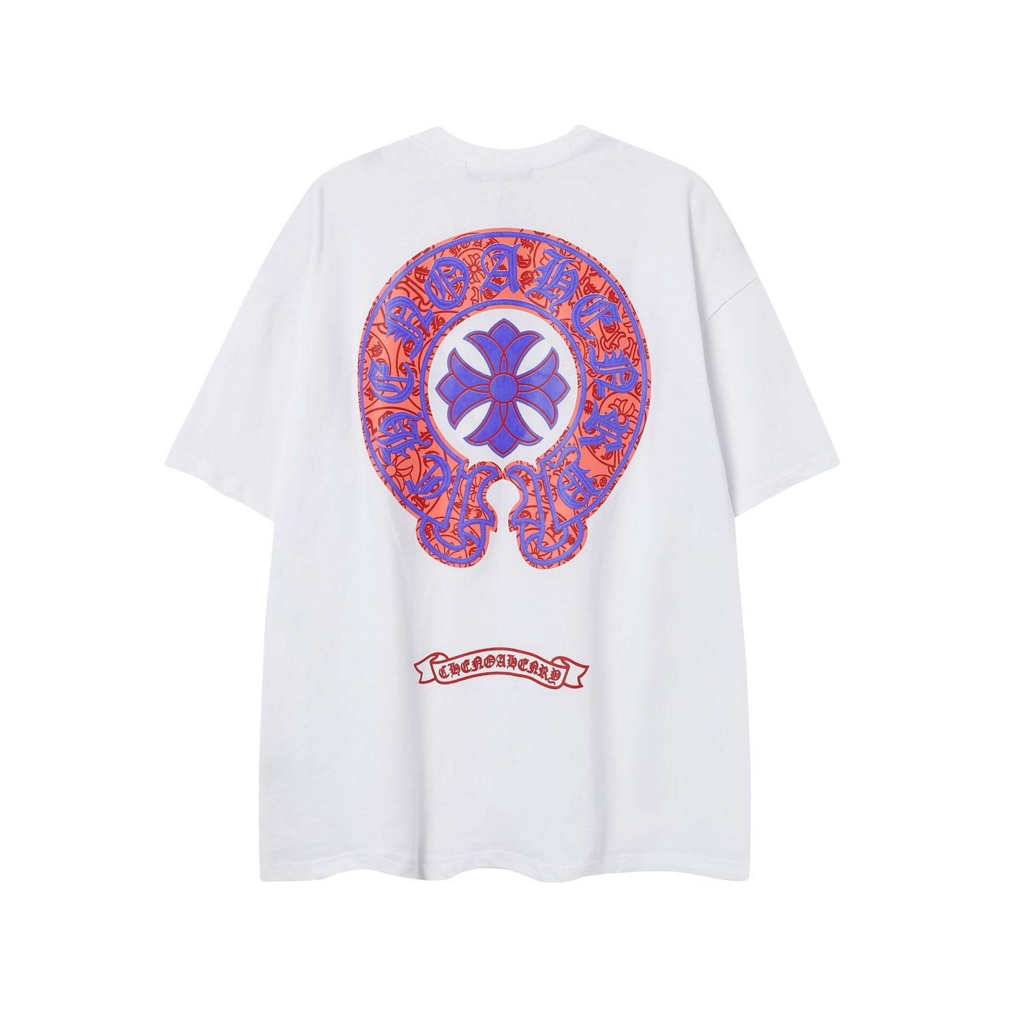 2025 New CHRM Heart Cross Sanskrit Patch Print Embroidery Loose Short Sleeve for Men and Women(2)