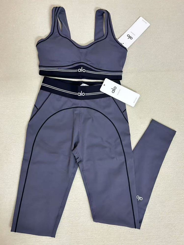 a-l-o Yoga Set High-Quality Sports Set Pilates Set AIRBRUSH HEART THROB BRA