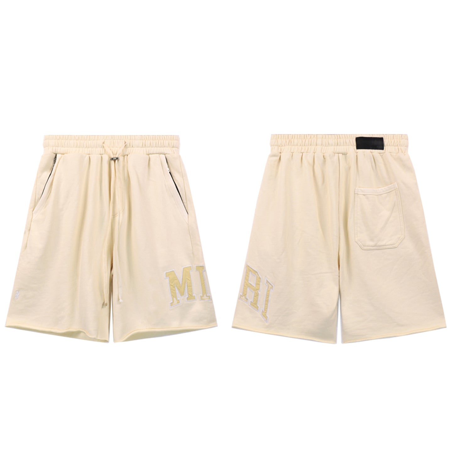 Ami Summer Washed and Worn Casual Letter American T-shirt Loose Men's and Women's Same Shorts Suit