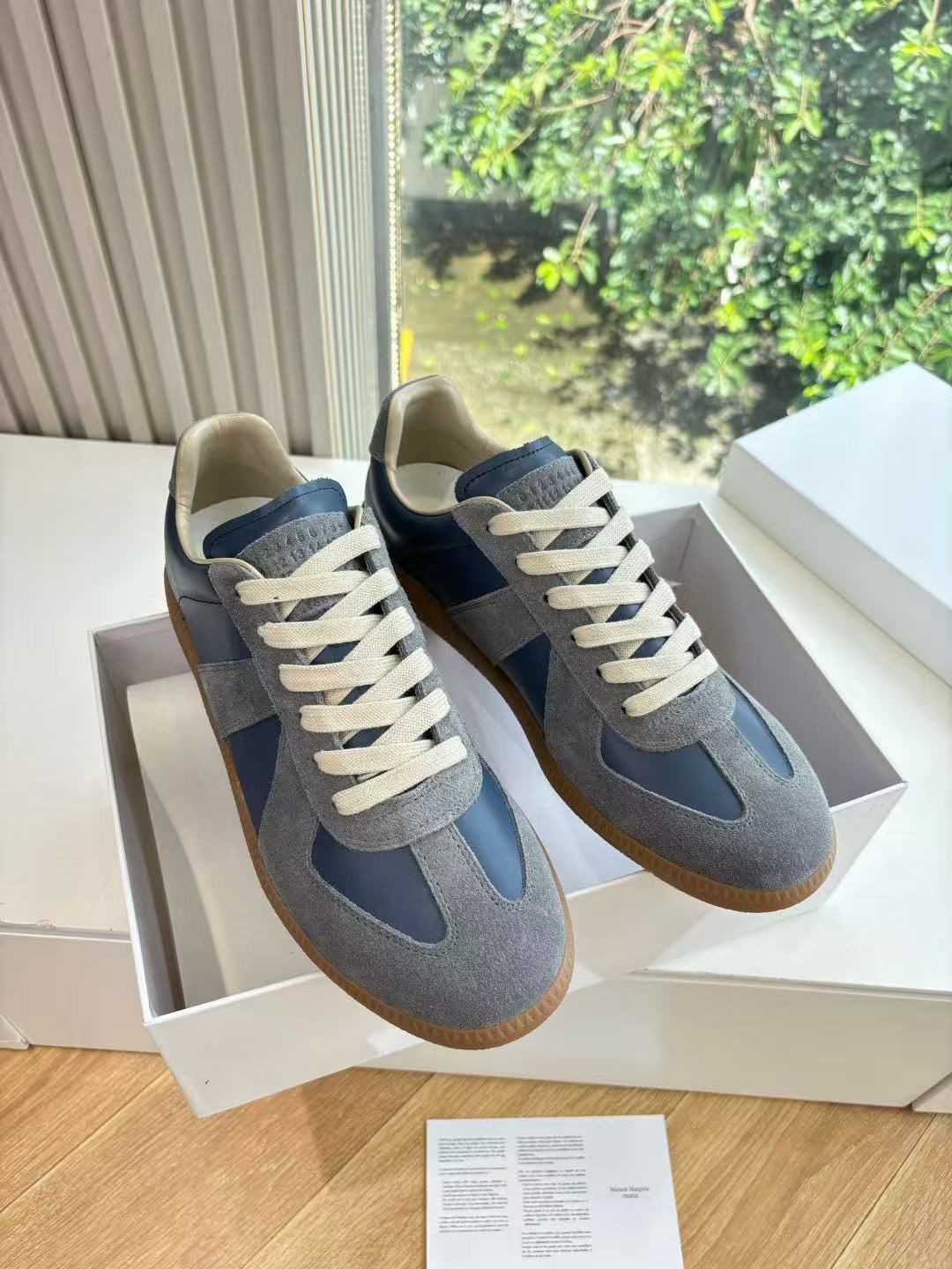 GMabcd mm6 Dexun Shoes for Women 2025 New Model Top Layer Cowhide Raw Rubber Sole Comfortable Casual Sneakers for Men and Women