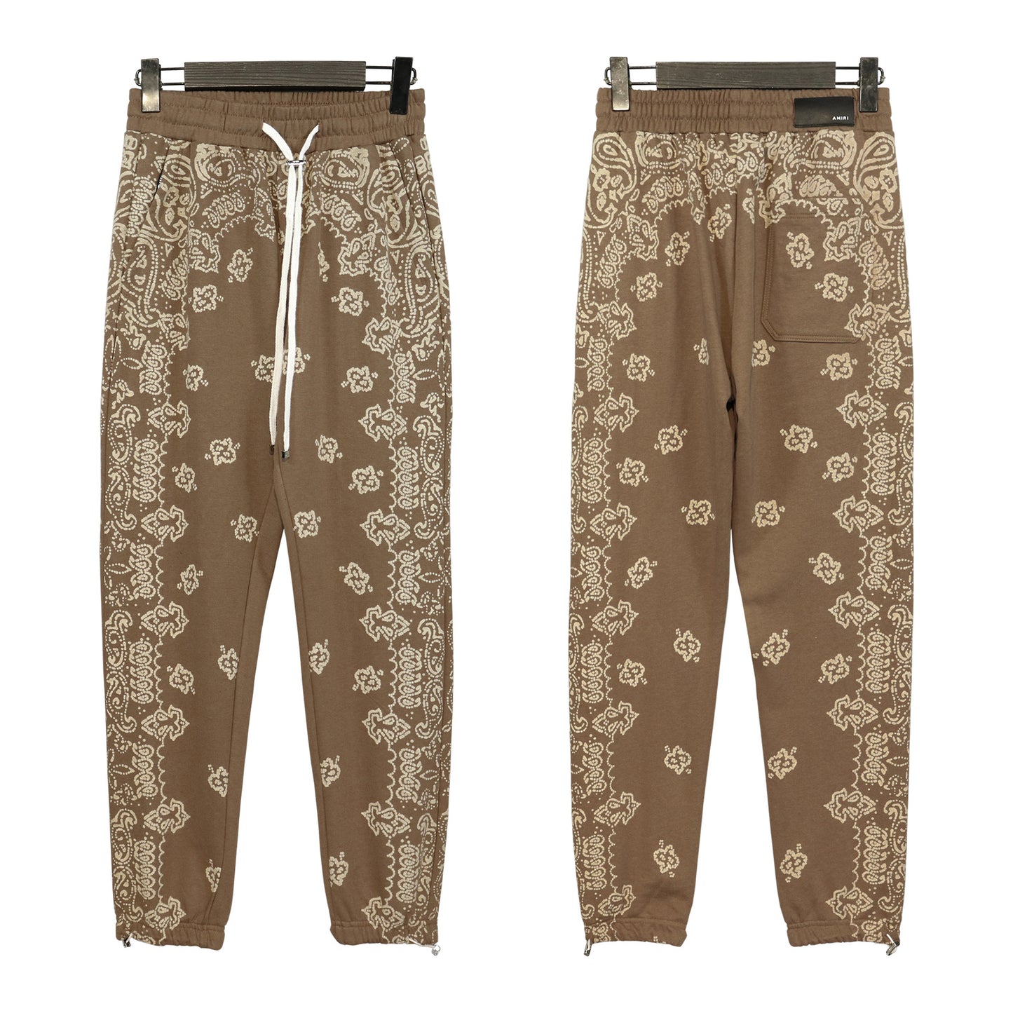 Hooded Sweatshirt Cashew Hoodie Floral Loose Pants Unisex Retro Sports Set Casual Pants Trend