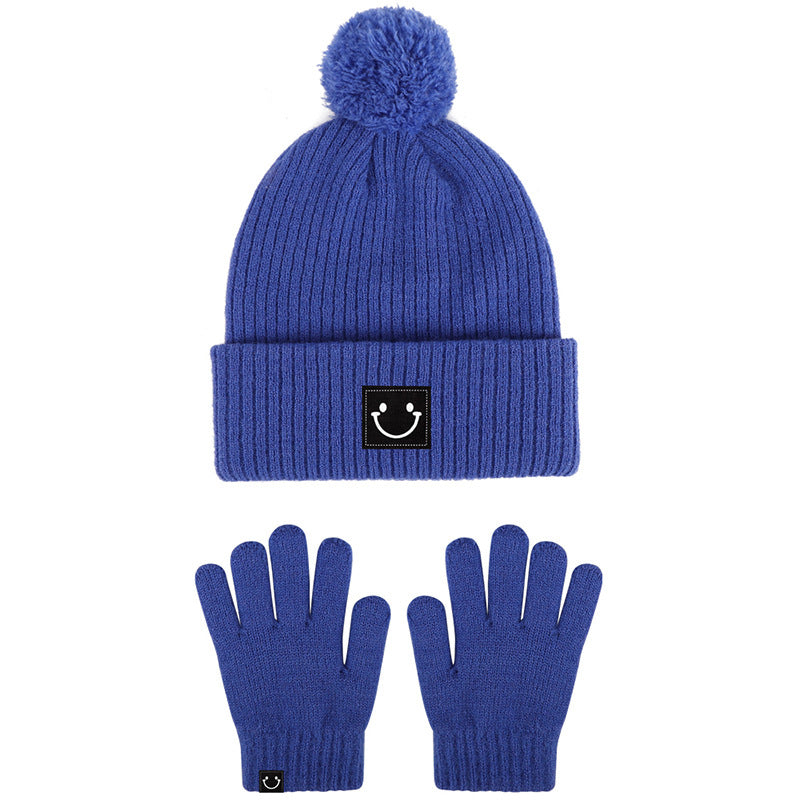 Winter Children's Knitted Hat Gloves Two-Piece Suit Warm Earflaps Cap Cute Boy Girl Baby Babies'