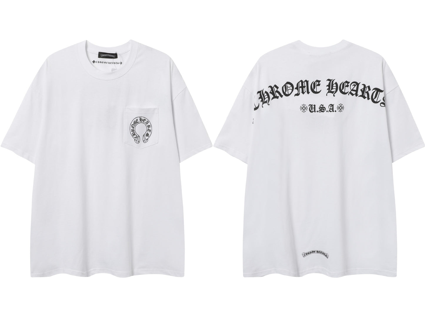 2025 New CHRM Heart Cross Sanskrit Patch Print Embroidery Loose Short Sleeve for Men and Women(2)