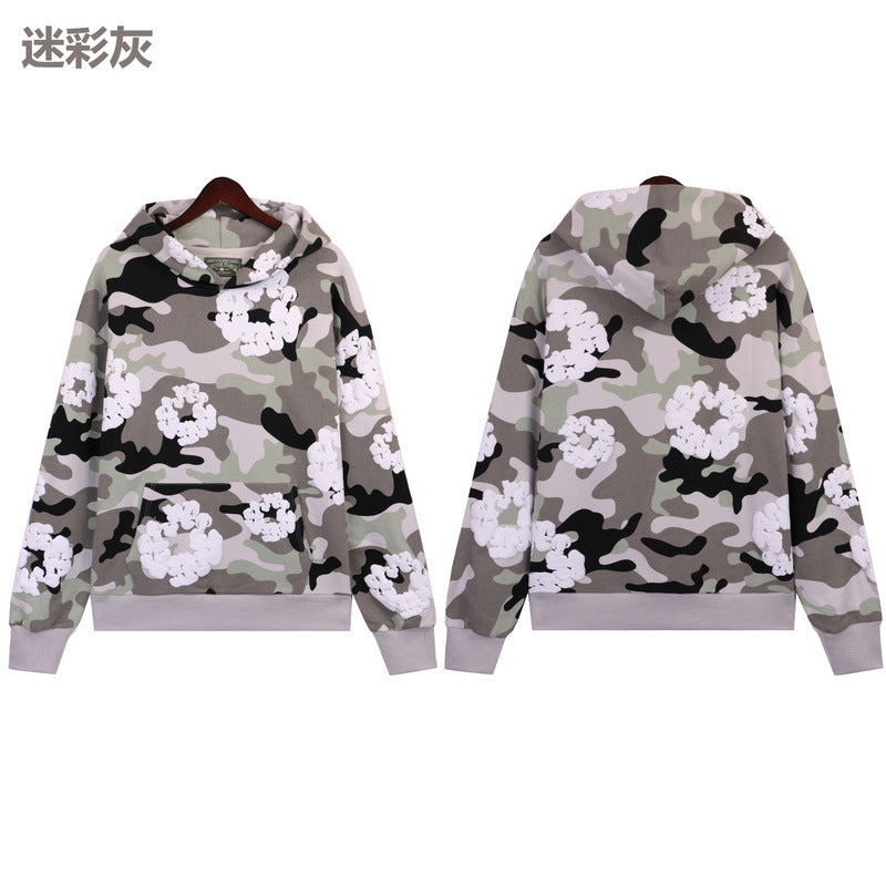 2025 Spring and Autumn New Foam Print Unisex Youth Couple Outfits European and American Trendy Brand Plus Size Loose Pullover Sweatshirt