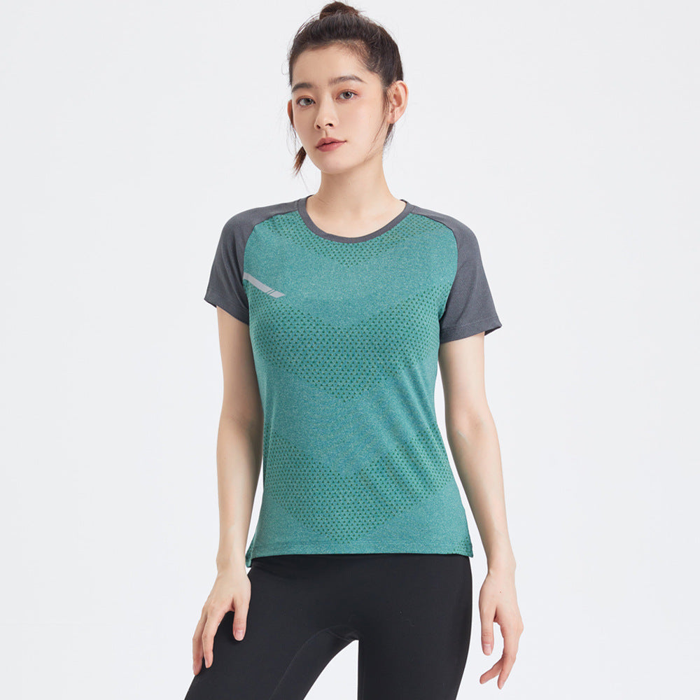 Unisex Breathable Lightweight Gym Short Sleeve Quick-Dry Top Fitness Sports Wear Ice Silk T-Shirt Stretch Short Sleeve