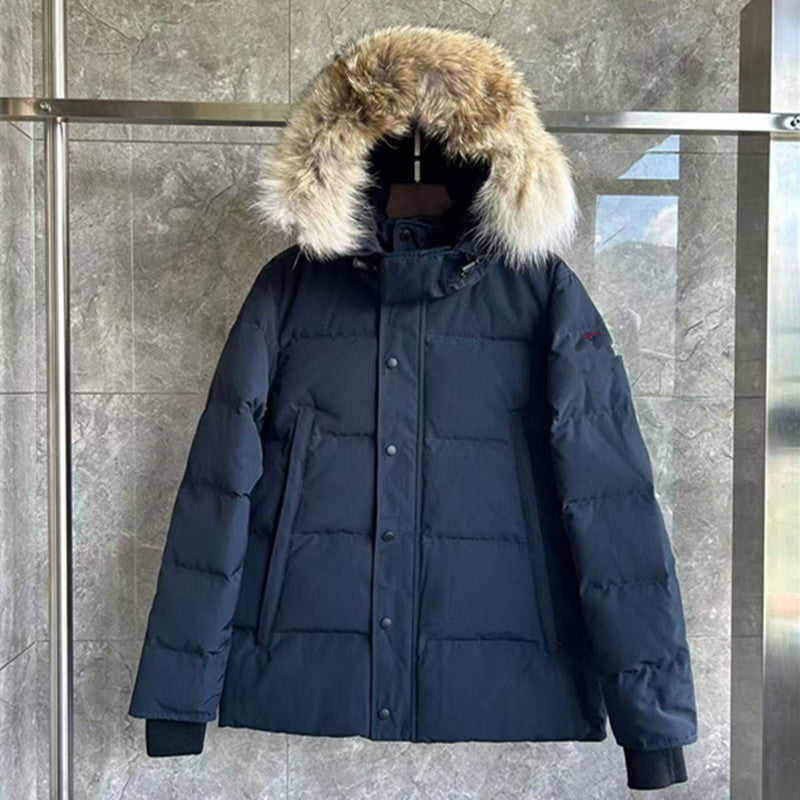Wyndham 29 Big Goose down Jacket Winter Wolf Fur Thickened Men and Women Mid-Length Parka 3808ma