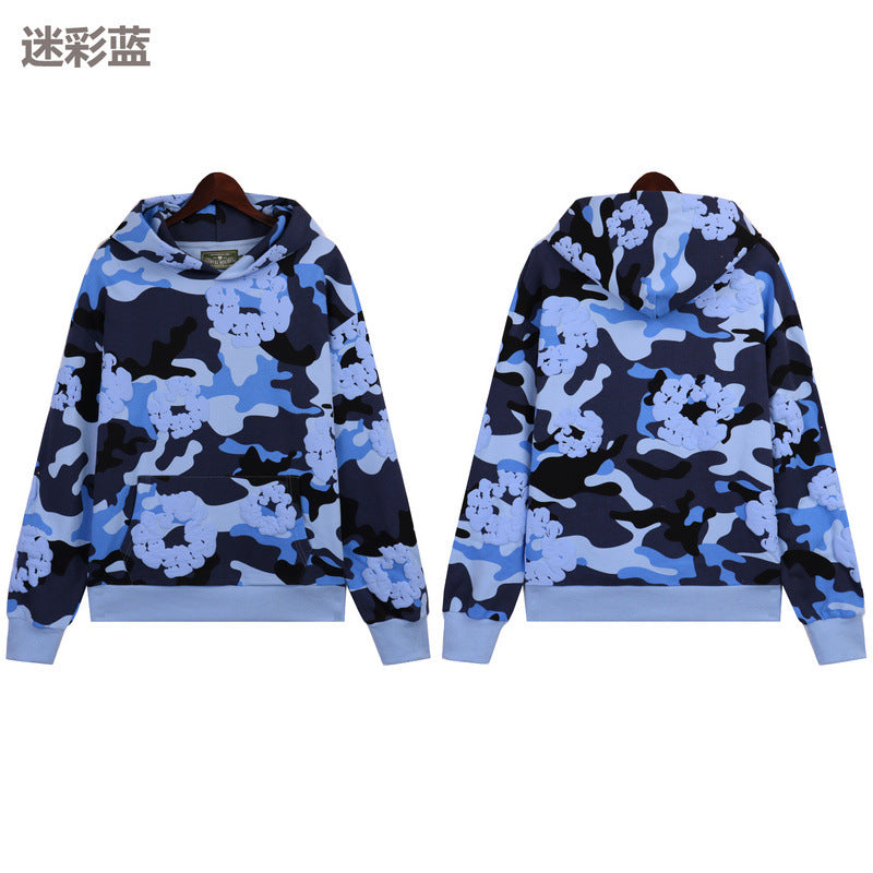 2025 Spring and Autumn New Foam Print Unisex Youth Couple Outfits European and American Trendy Brand Plus Size Loose Pullover Sweatshirt