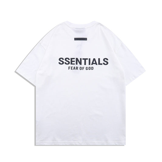 FAG2025 New Double Line Chest Silicone Letter GAD Trendy Loose High Street Short Sleeve T-Shirt for Men