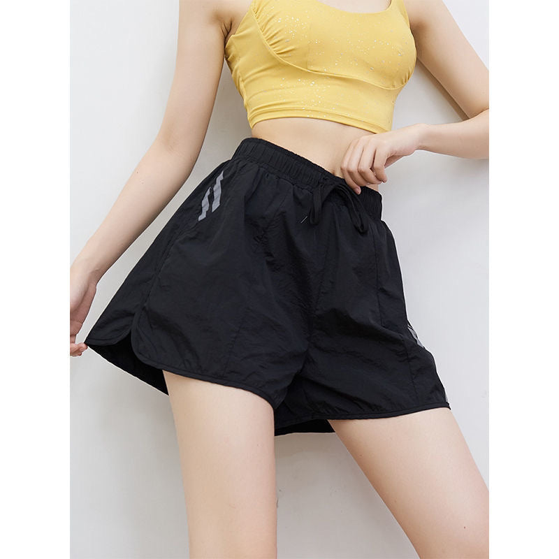 Anti-Exposure Running Casual Sports Shorts for Women, Summer Thin Outer Wear Quick-Dry Pants, High-Waisted Breathable Fitness Yoga Shorts