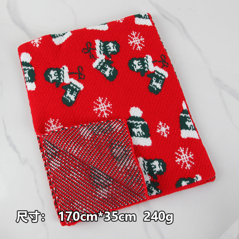 Christmas gift Christmas atmosphere Woolen all-match Autumn scarf Winter warm extension couple girl student cute skin scarf