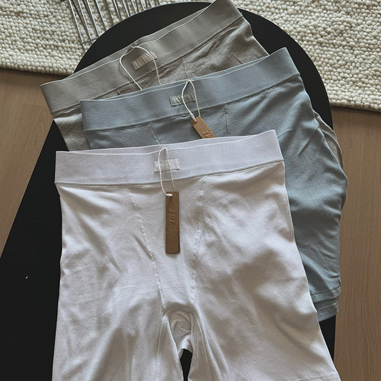 Ski** Kardashian Boyfriend European and American 2025 Women's Spring Sports Ribbed Shorts Slim Fit Spring Summer New Style