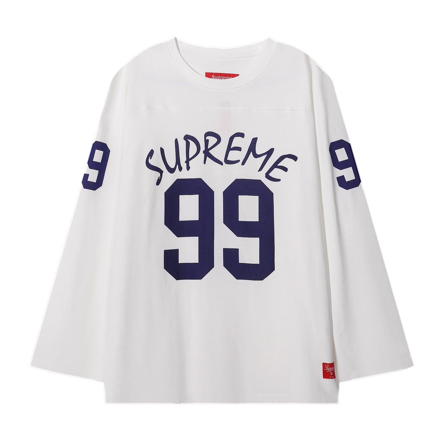 ss25supreme Crew Neck Short Sleeve American Style Trendy Classic Football Shirt Patchwork Ribbed High Street Top T-Shirt Unisex