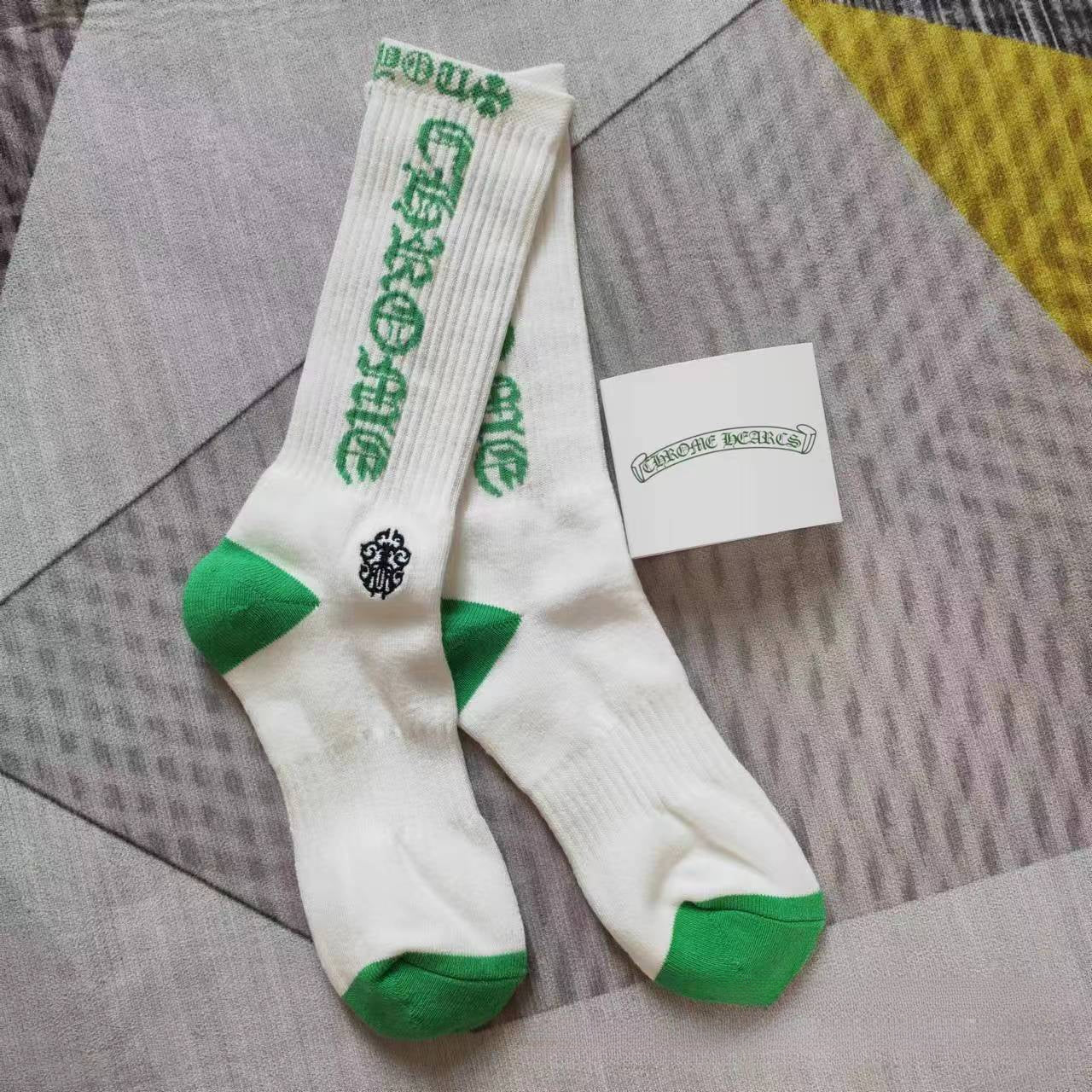 GM CHeart Socks CH Striped Letter Red Lip Embroidery Logo Towel Bottom Sports Trendy Socks