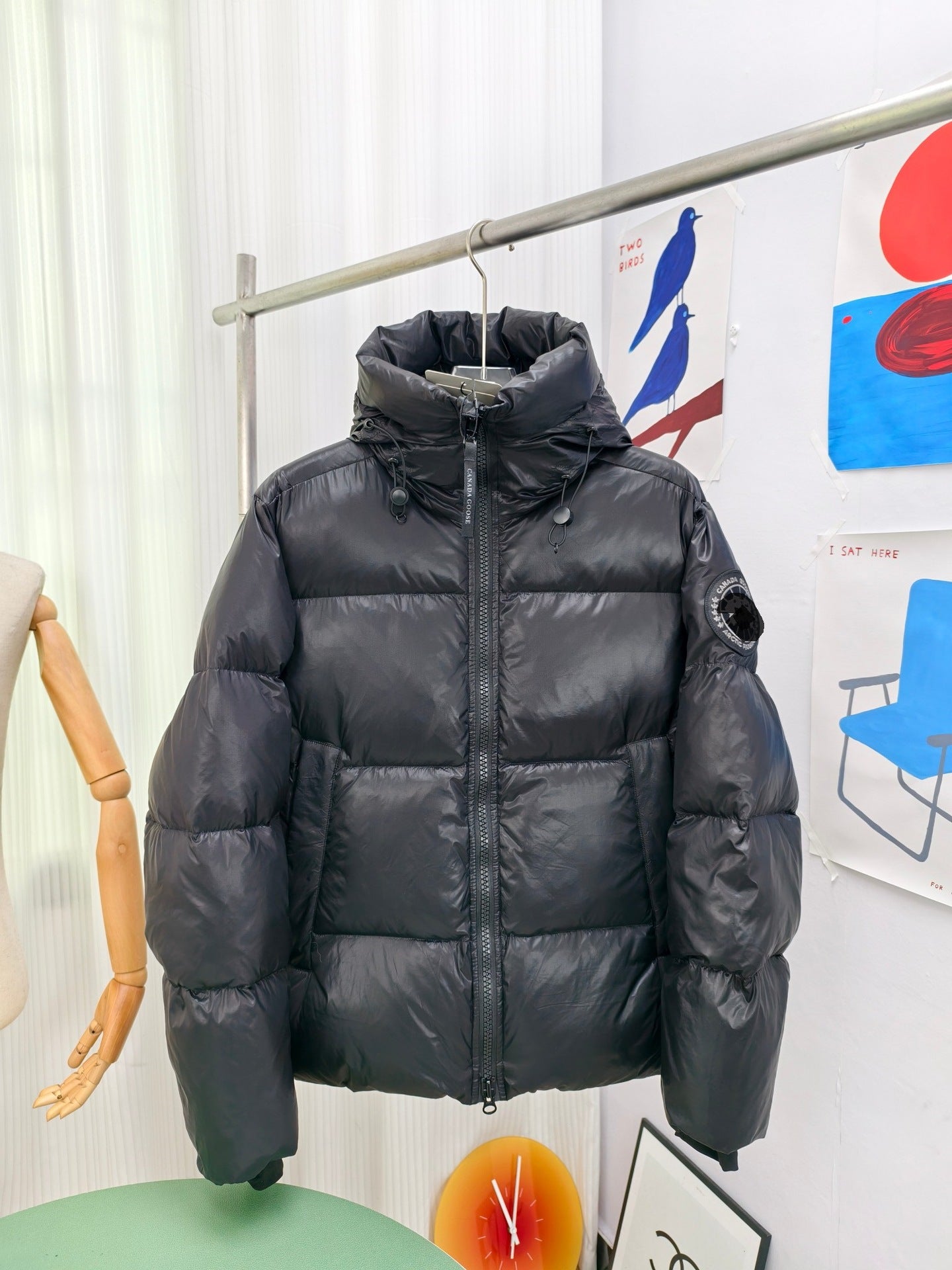Big Goose Duck Down Hooded Down Jacket Black Unisex New Loose Warm Puffer Coat 2252