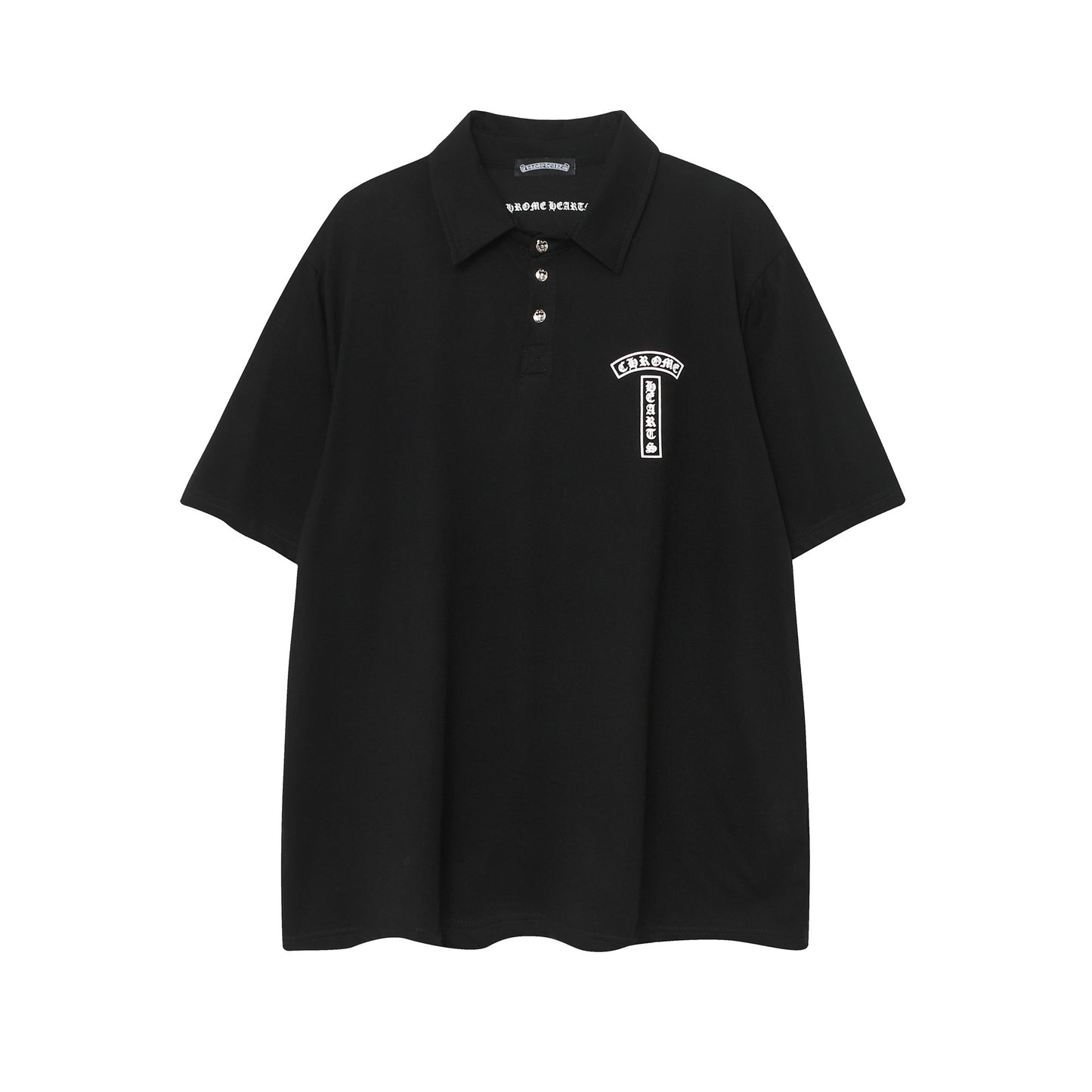2025 New CHRM Heart Cross Sanskrit Patch Print Embroidery Loose Short Sleeve for Men and Women