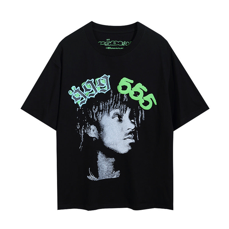 2024 New European and American Fashion Brand Male and Female Couples Wear plus Size Loose SP5-Der Spider Web Printed Short Sleeve T-shirt