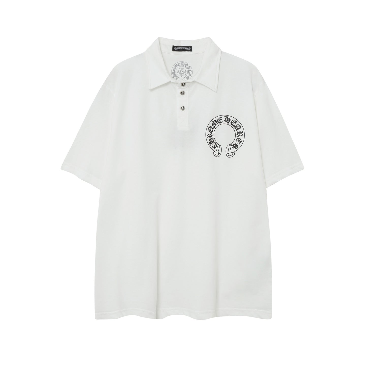 2025 New CHRM Heart Cross Sanskrit Patch Print Embroidery Loose Short Sleeve for Men and Women