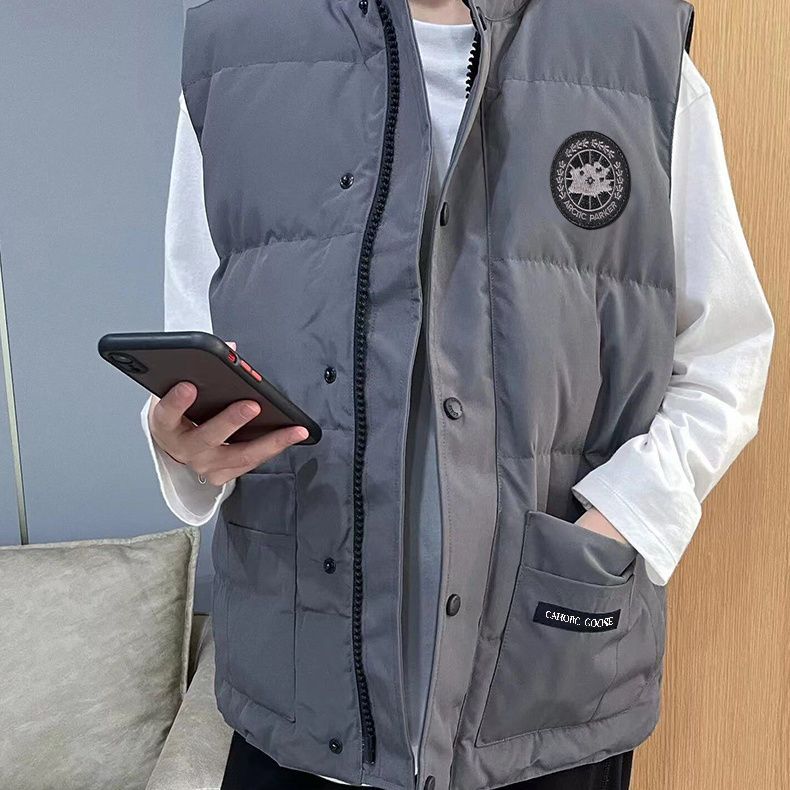 Big Goose Vest for Men Winter Warm Non-Slip Waterproof Down Jacket Thickened Casual Sports Vest New Sleeveless