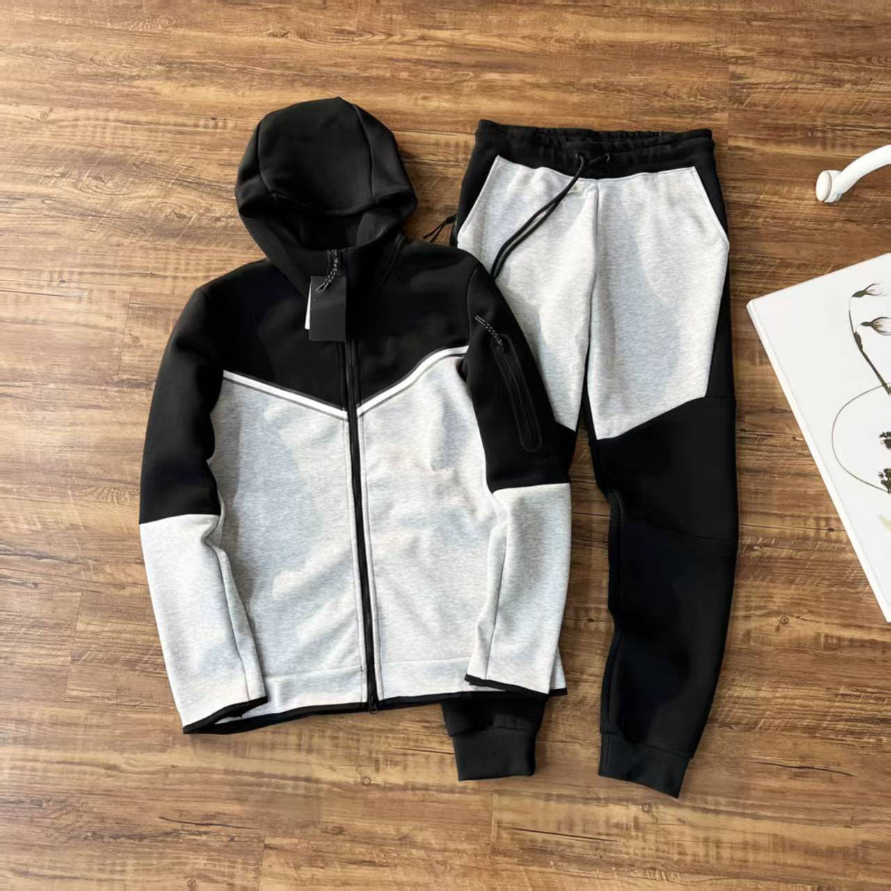 GMabcd 2025 Casual Sports Hooded Men's Side Zipper Suit Jacket Versatile Slim Fit Casual