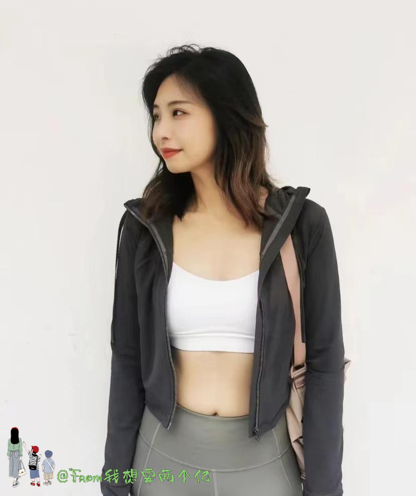 Lulu Same Style Short Mesh Hooded Jacket Yoga Clothes Mesh Define Sports Thin Casual Jacket Women