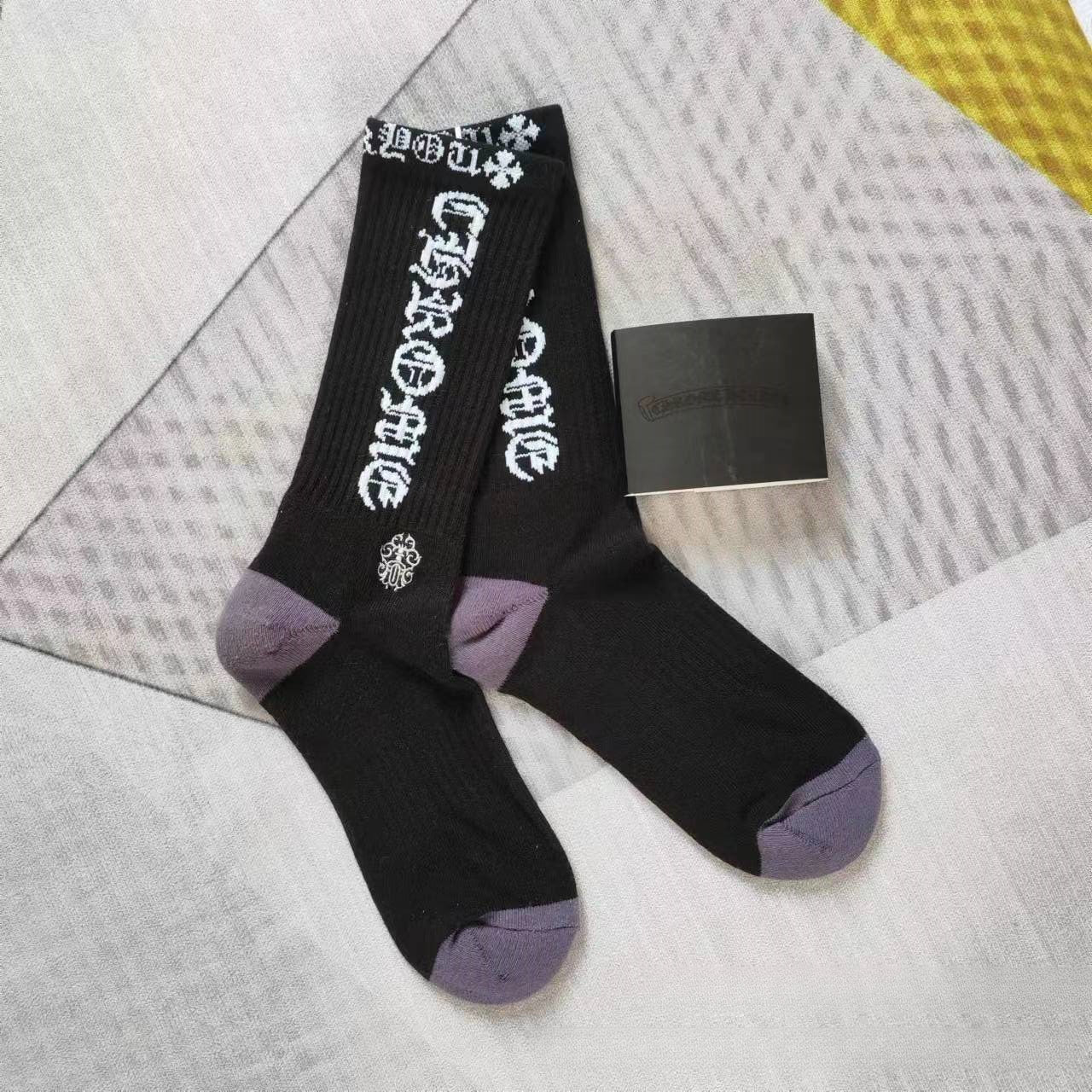 GM CHeart Socks CH Striped Letter Red Lip Embroidery Logo Towel Bottom Sports Trendy Socks