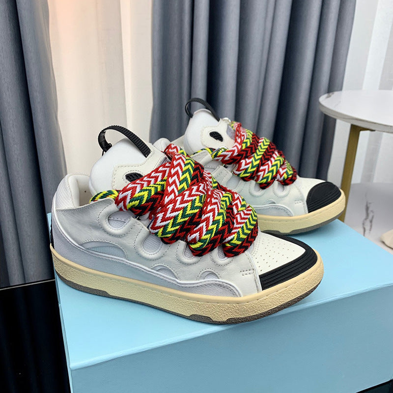 GMabcd Thick-Soled Lace-Up Dad Shoes Couple Training Shoes Casual Sneakers