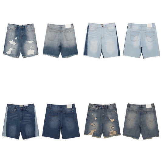 Jeans 2025 Spring and Autumn New Men's plus Size Loose European and American Fashion Street Fashion Shorts