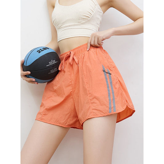 Anti-Exposure Running Casual Sports Shorts for Women, Summer Thin Outer Wear Quick-Dry Pants, High-Waisted Breathable Fitness Yoga Shorts