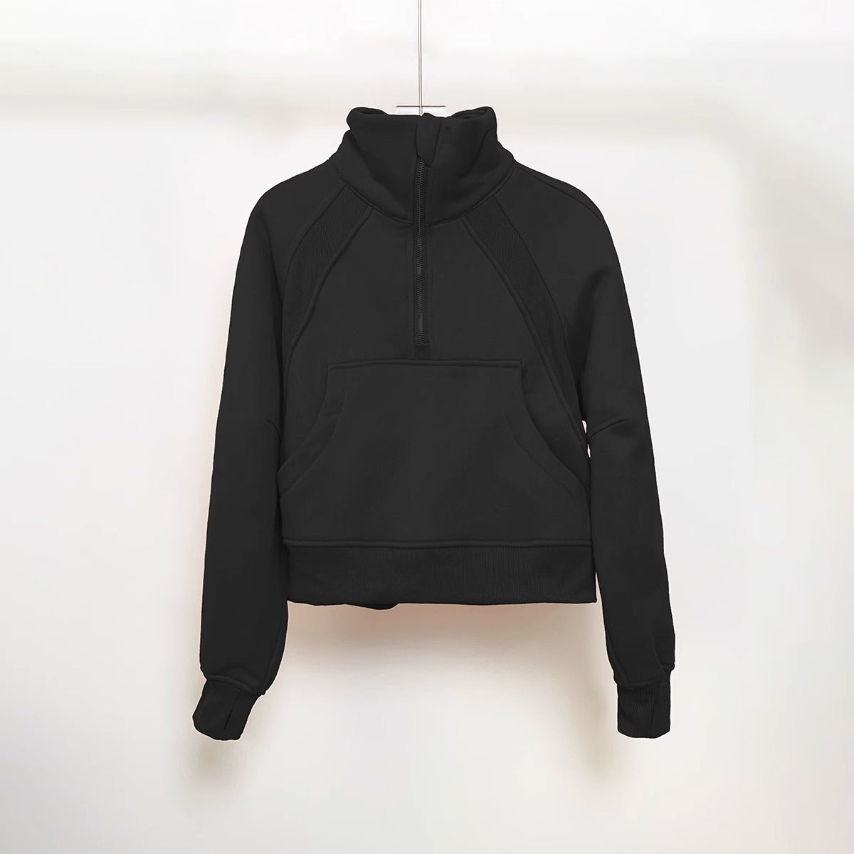 Lulu Half Turtleneck Sweatshirt Casual Style Women Autumn Winter New Casual Fleece Pullover Half Zipper Short Jacket