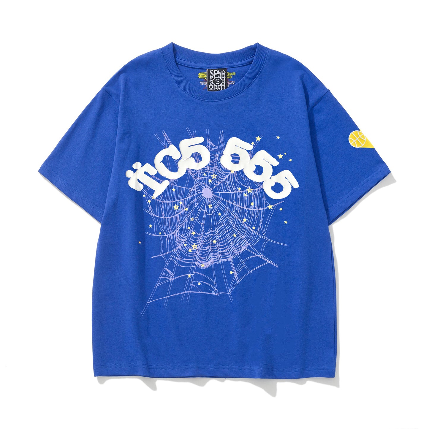 2024 New European and American Fashion Brand Male and Female Couples Wear plus Size Loose SP5-Der Spider Web Printed Short Sleeve T-shirt