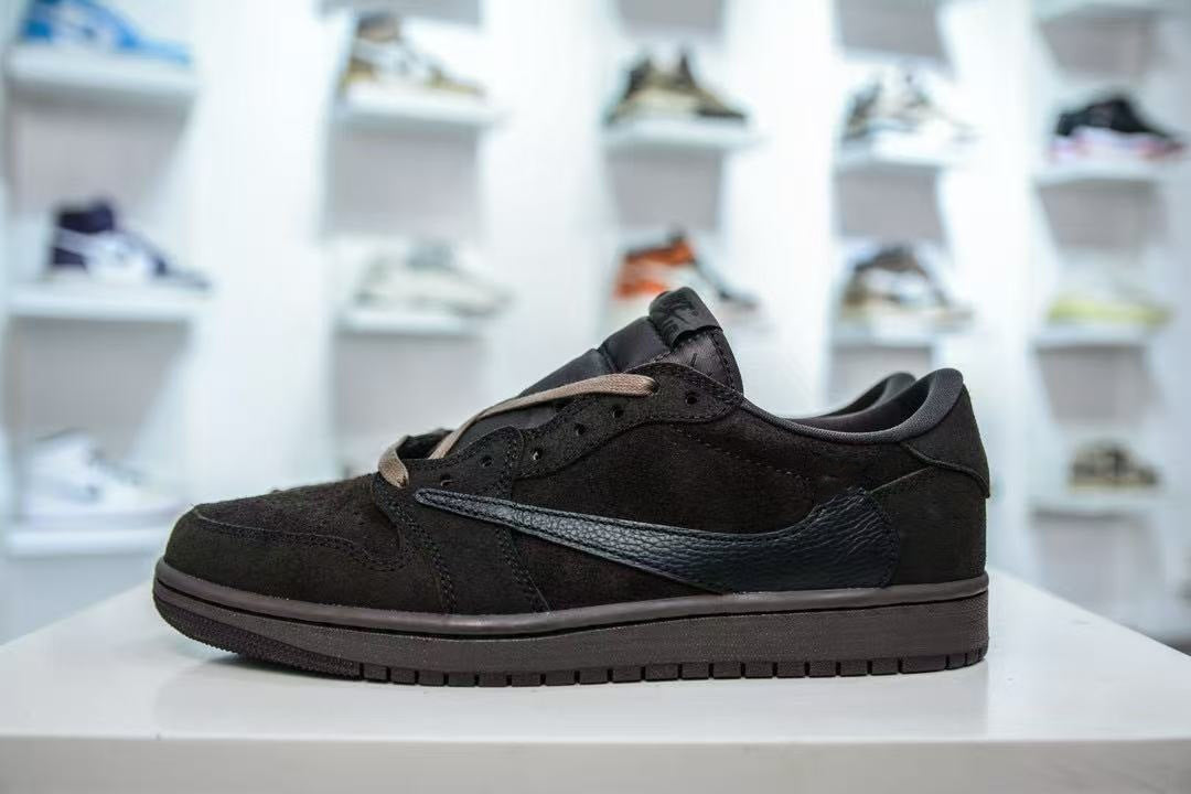 AJ1 Low-Top Basketball Shoes TS Collaboration Black Green Olive Couple Men Women Sports Sneakers