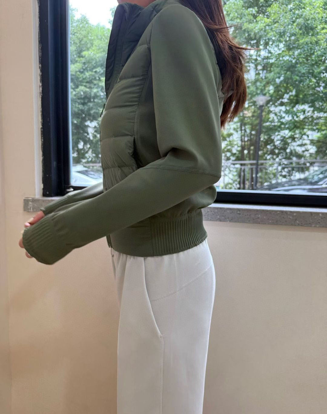Lulu Same Style Lightweight Patchwork Down Jacket DownAndAround Hooded Slim Fit Sports Jacket Coat