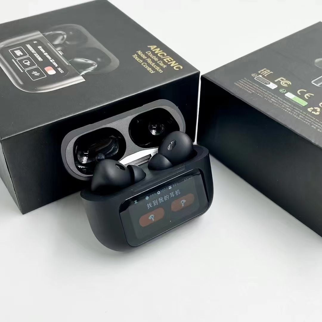 GMabcd pro3 LCD smart color touch screen ANC+ENC active noise reduction Bluetooth ear Computer music headphones
