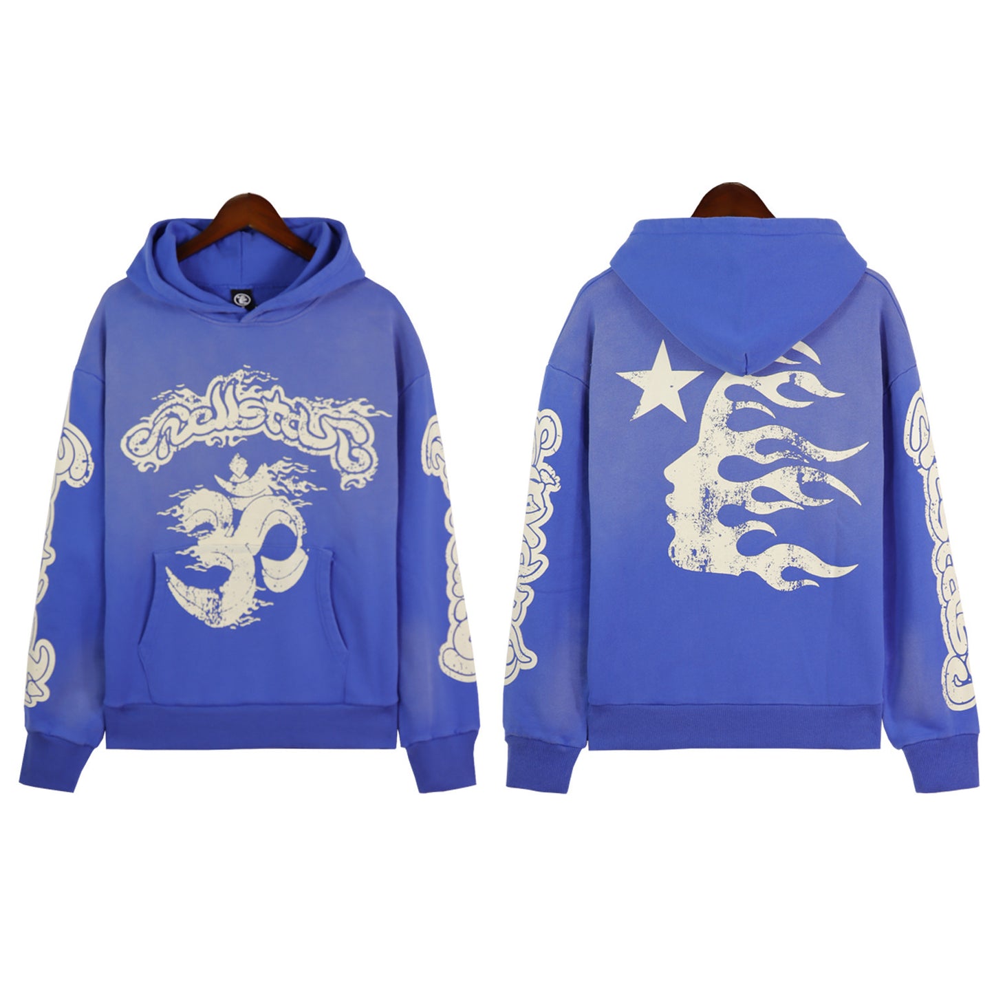 European and American Fashion Brand Retro Washed Distressed Hooded Sweater Trendy Hoodie