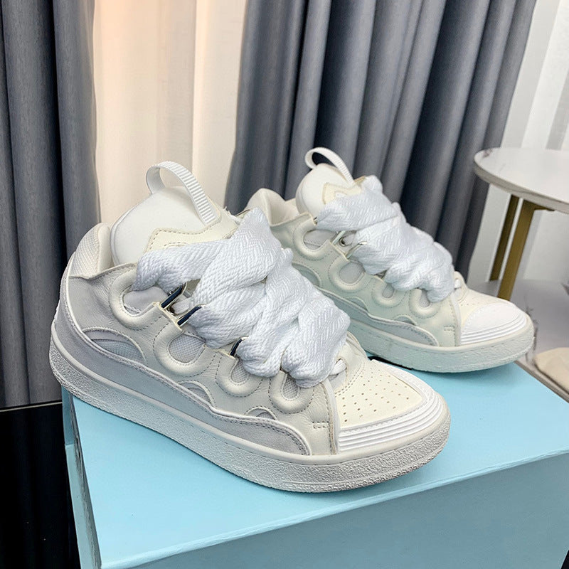GMabcd Thick-Soled Lace-Up Dad Shoes Couple Training Shoes Casual Sneakers