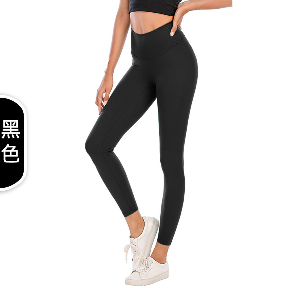 Lulu Same Style No Awkward Line Yoga Pants Nine-point Pants Bare Sensation Tight Hip-lifting Sports Fitness Yoga Leggings