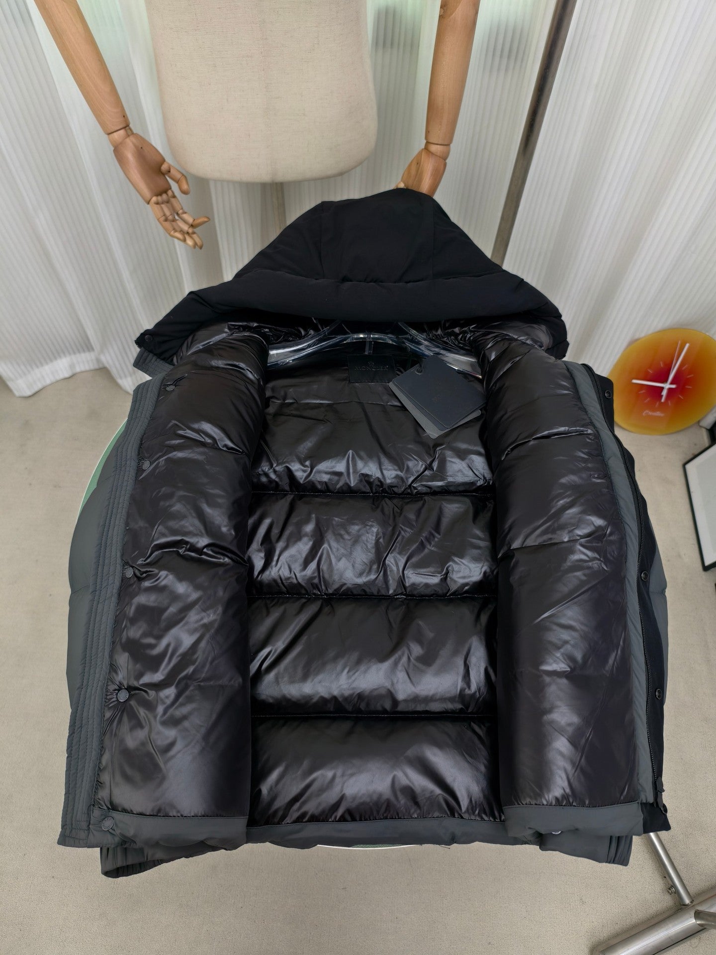 Dustproof Bag Version Madeira Down Jacket Black Warrior Zipper Hooded Unisex Coat