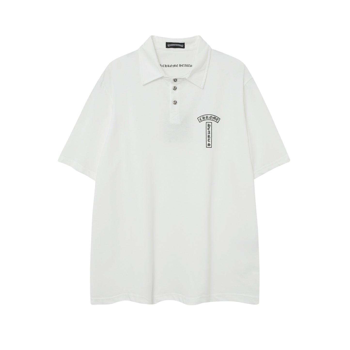 2025 New CHRM Heart Cross Sanskrit Patch Print Embroidery Loose Short Sleeve for Men and Women