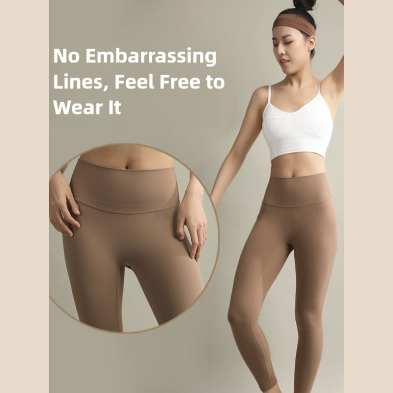 Lulu Same Style No Awkward Line Yoga Pants Nine-point Pants Bare Sensation Tight Hip-lifting Sports Fitness Yoga Leggings