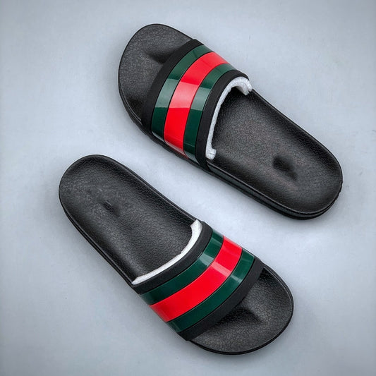 Summer Stripes Slippers Indoor and Outdoor Korean Style Couple Word Non-Slip Bathroom Home Fashion Trend