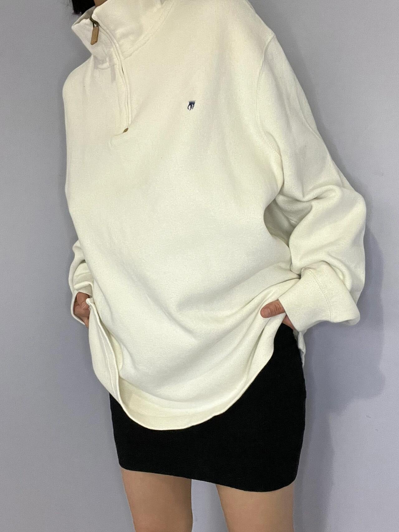 RL Ralph Pony Label Retro Couple Sweatshirt Women Long Sleeve Sweatshirt Men Polo Half Zipper Turn-down Collar Loose American Style
