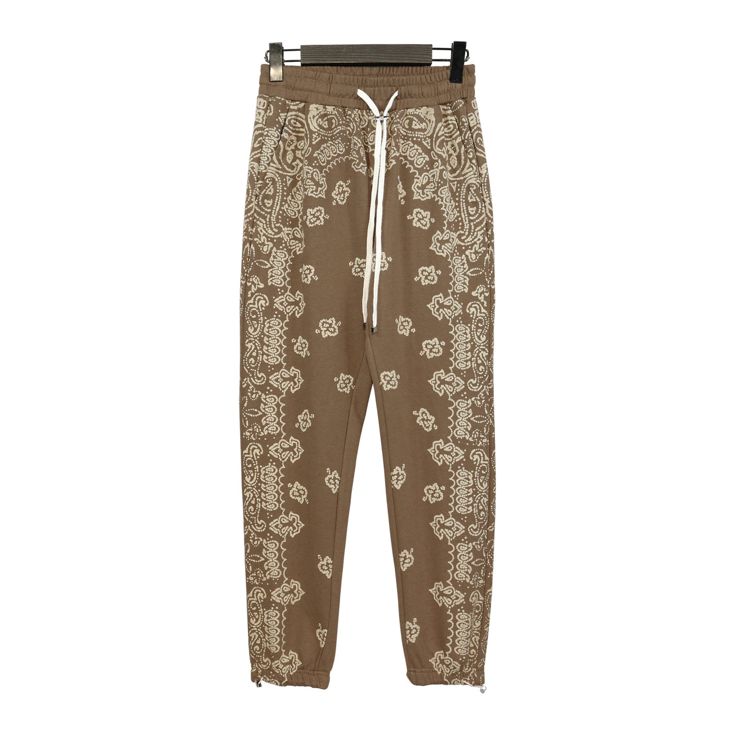 Hooded Sweatshirt Cashew Hoodie Floral Loose Pants Unisex Retro Sports Set Casual Pants Trend