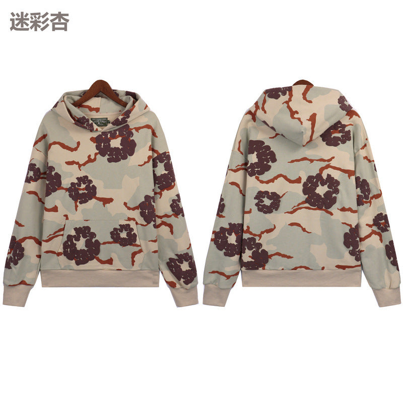 2025 Spring and Autumn New Foam Print Unisex Youth Couple Outfits European and American Trendy Brand Plus Size Loose Pullover Sweatshirt
