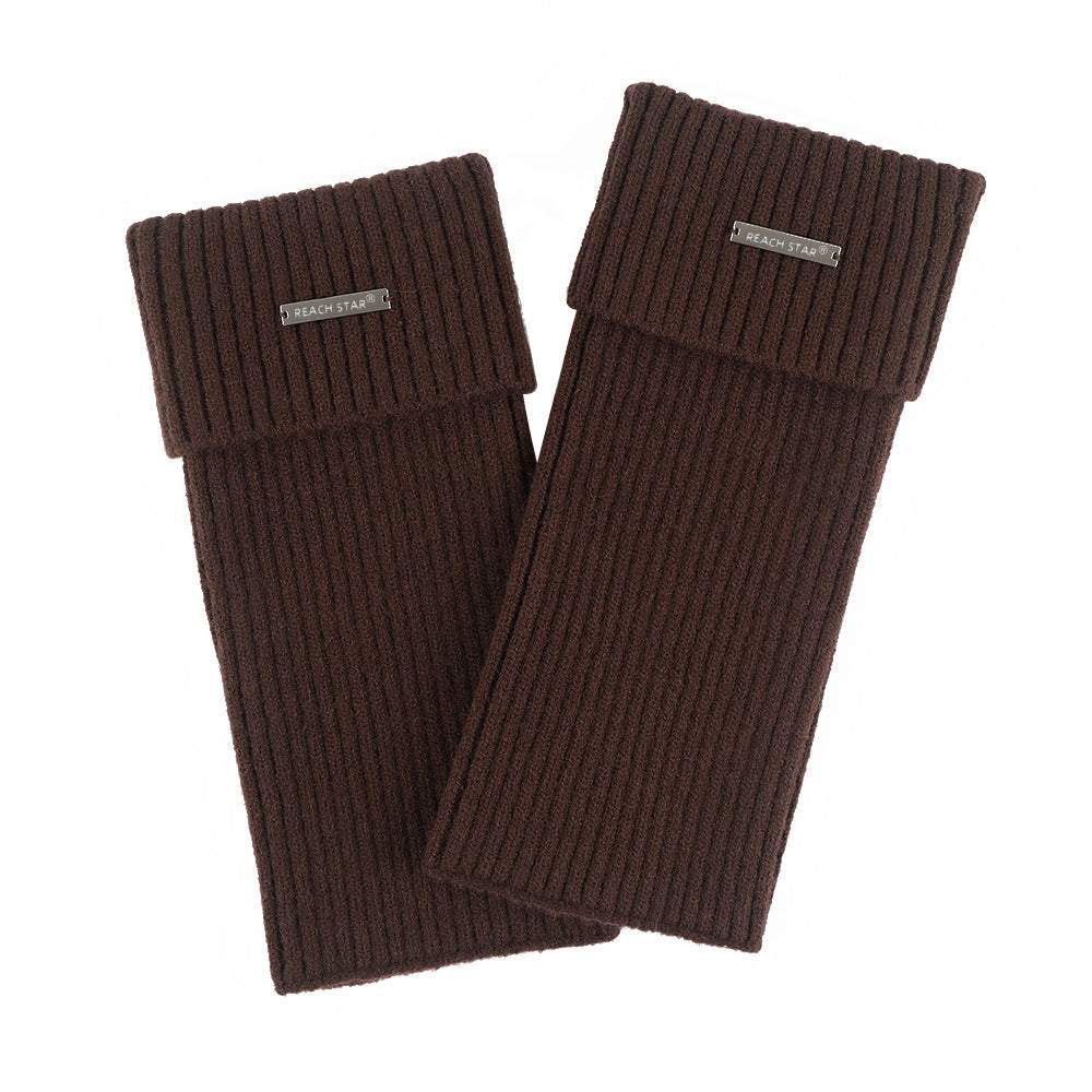 Autumn and Winter Thick Warm Leg Warmer Knitted Leg Warmers Y2g Hot Girl Personality Metal Label Double Needle Thick Thread Flip Bunching Socks