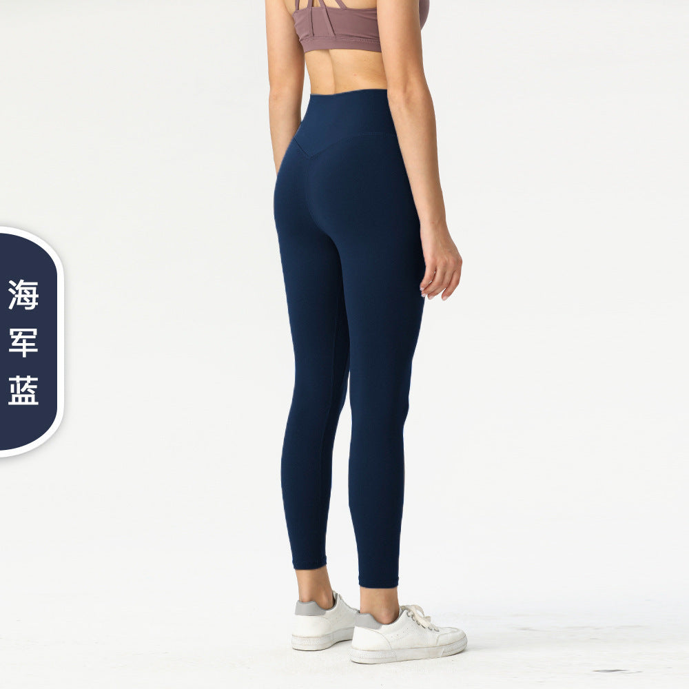 Lulu Same Style No Awkward Line Yoga Pants Nine-point Pants Bare Sensation Tight Hip-lifting Sports Fitness Yoga Leggings